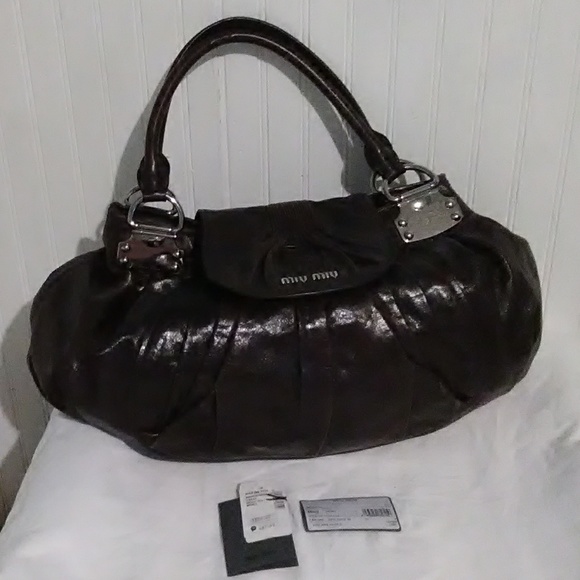 Miu Miu Handbags - FINAL SALE Miu Miu Vitello Moro Calfskin Satchel